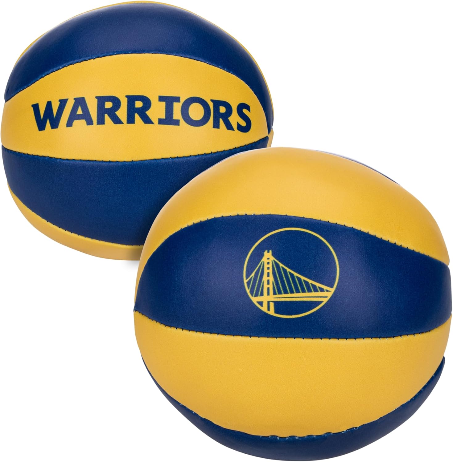 Franklin Sports NBA Golden State Warriors Toy Basketballs - 2 Pack of Kids Soft Mini Basketballs for Over the Door + Indoor Hoops - NBA Fan Shop Kids Soft Toy Balls - (2) Mini Balls Included