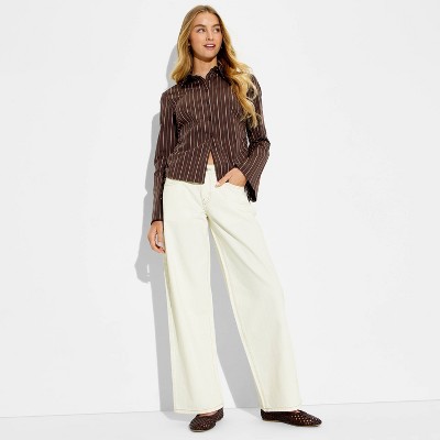 Women's Low-Rise Baggy Leg Jeans - Wild Fable™ White 16
