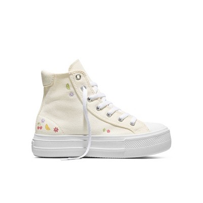 Converse Kids' Platform High Top Sneakers - Beige 5