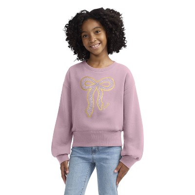 Levi's® Girls' Holiday Pullover Bow Sweatshirt - Pink XL