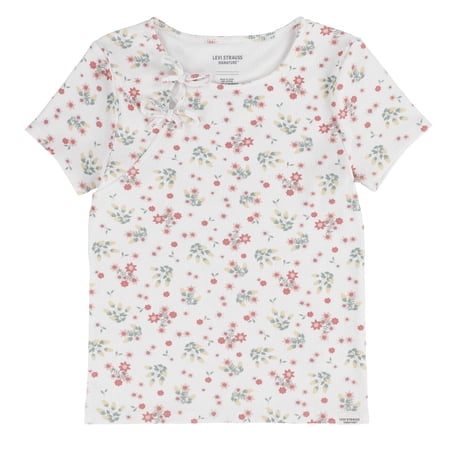 Levi Strauss Signature Girls Short Sleeve Bow Top, Sizes 4-16