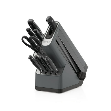 Ninja Foodi NeverDull 10-Piece Stainless Steel Essential Knife System with Sharpener, K12010 Black/Gray