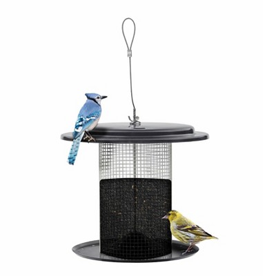 Bird Choice Modern Farmhouse Sunflower Seed Tub Bird Feeder 9.5" Black & White