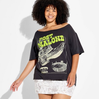 Women's Post Malone Tour Short Sleeve Graphic T-Shirt - Black 2X
