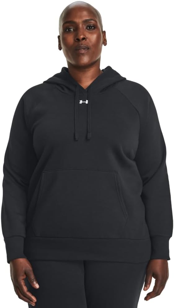 Under Armour Womens Rival Fleece Hoodie, (001) Black / / White, X-Small