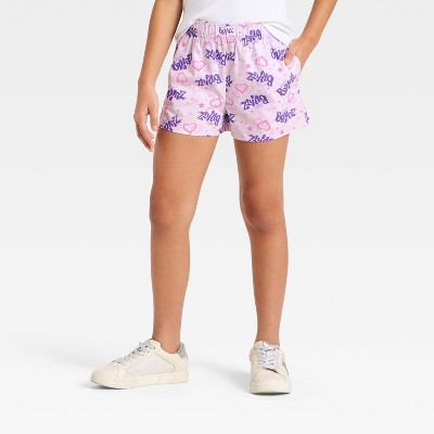 Girls' Bratz Heart Printed Woven Shorts - Purple M