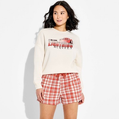 Women's Graphic Jogger Shorts - Red M