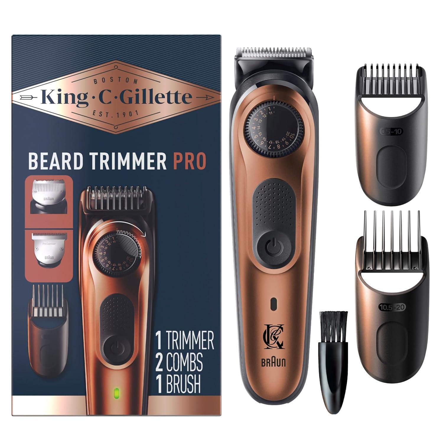 King C. Gillette Beard Trimmer PRO w/ 40 Length Settings & T-Blade Amazon