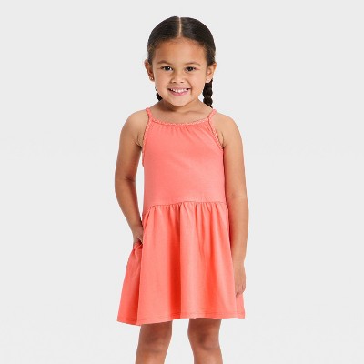 Toddler Girls' Solid Knit Dress - Cat & Jack™ Peach 2T