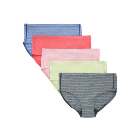 Hanes Girls' Pure Comfort Microfiber Brief, 5 Pack