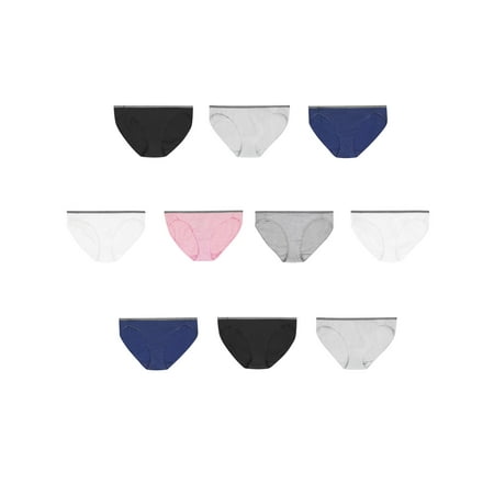 Hanes Women's Underwear Bikini 10-Pack, Stretch Cotton Bikini Panties