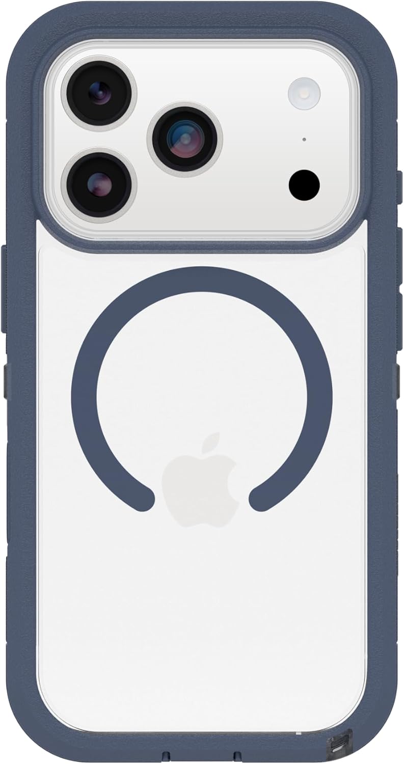 OtterBox iPhone 17 Pro Defender Series Pro XT Clear Case - Baby Blue Clear - Tough, Rugged & Durable iPhone Case, Snaps on MagSafe