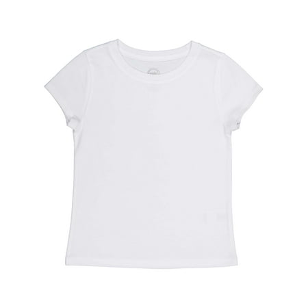 Wonder Nation Girls Kid Tough Tee with Short Sleeves, Sizes 4-18 & Plus