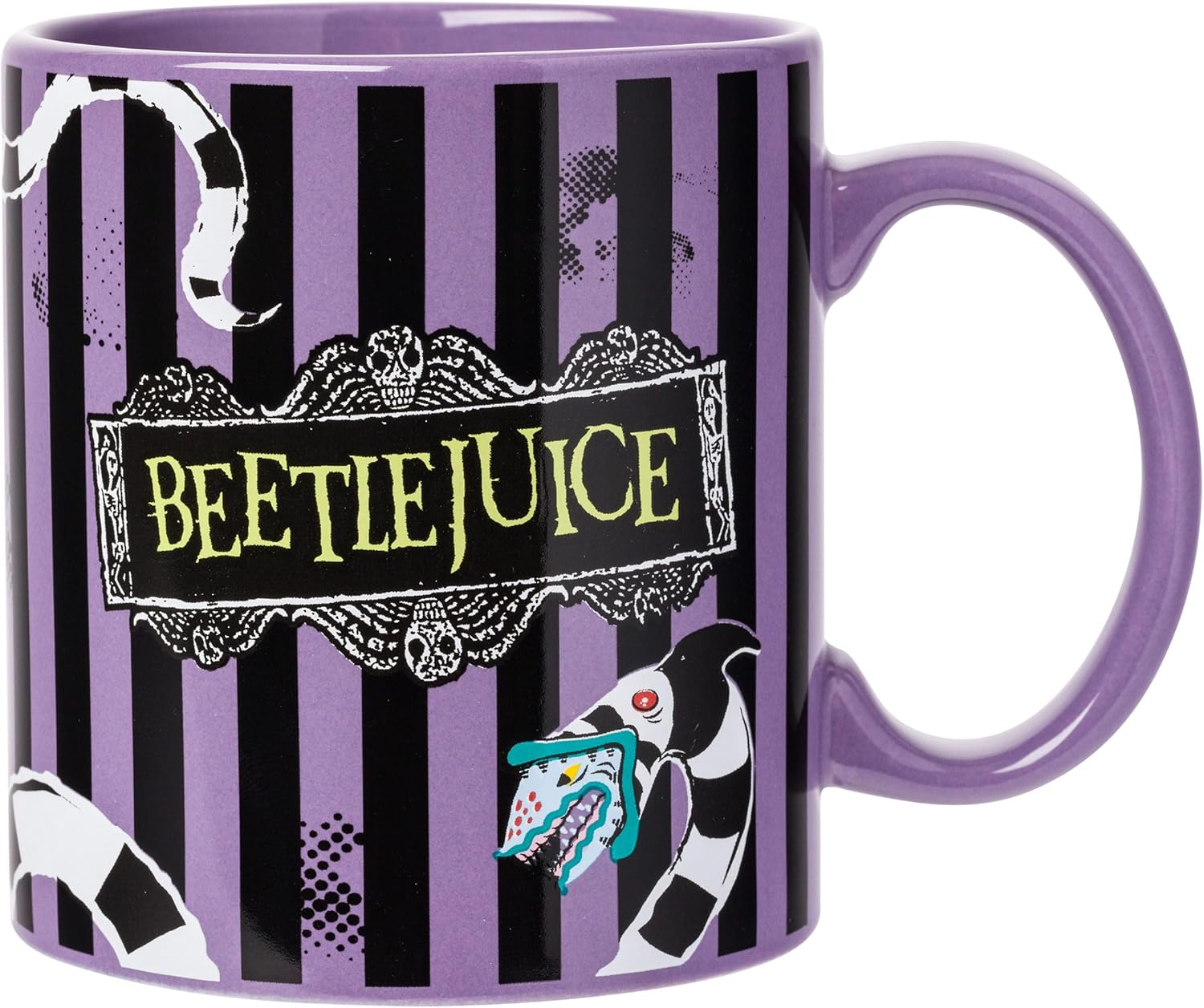 Silver Buffalo Beetlejuice Ceramic Mug Featuring Sandworm, 20 Ounces