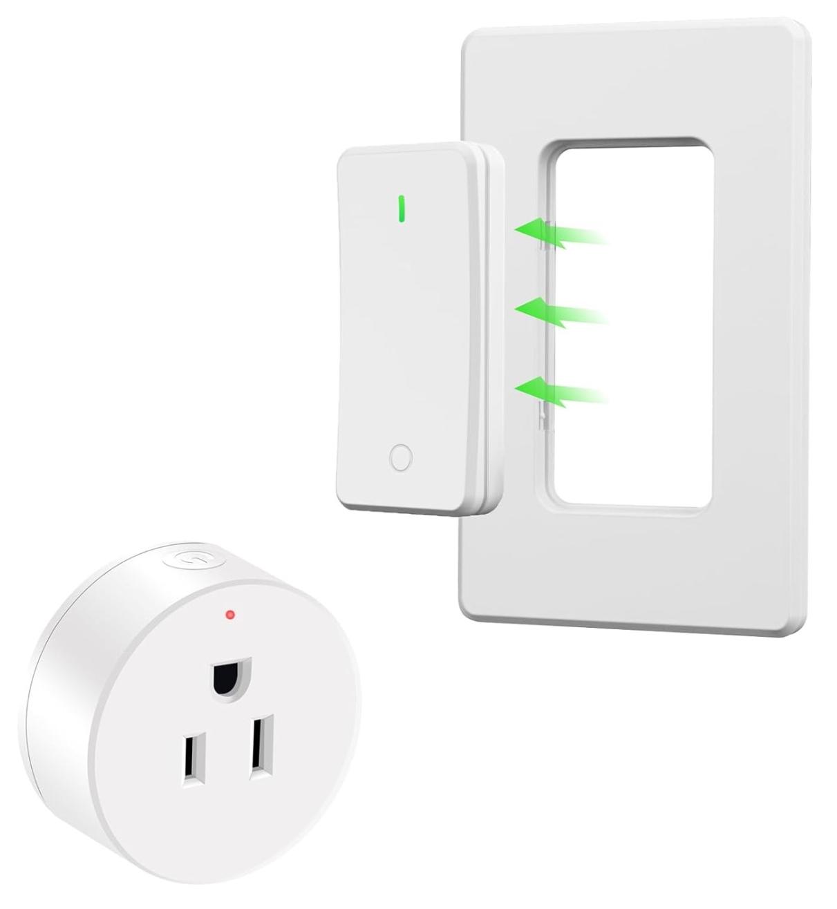 Greencycle Remote Control Outlet w/ Detachable Wireless Wall Switch Amazon