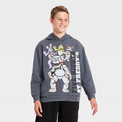 Boys' Five Nights at Freddy's Oversized Hooded Fleece Sweatshirt - Gray M