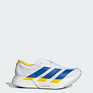 adidas Men's Adizero Adios Pro 4 Shoes (Cloud White / Blue / Yellow) $112 + Free S&H