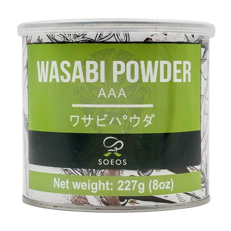 Soeos Premium Wasabi Powder 8oz (227g), Grade AAA, Natural Condiment for Sushi, Sashimi, Stews and Soup