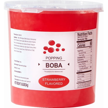 Strawberry flavored Popping Boba, Bursting Boba Pearls for Bubble Tea, Beverages, Shakes, Desserts, Smoothie and Ice Cream Topping (2.99kg, 1 Pack)
