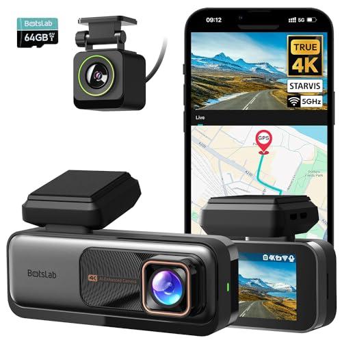 BOTSLAB 4K 170° Ultra Wide Front & Rear WiFi Dash Cam Set w/ 64GB SD Card Amazon