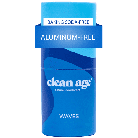 Clean Age Natural Deodorant for Teens, Women, Men | Aluminum Free, Baking Soda Free, Waves 2 oz.