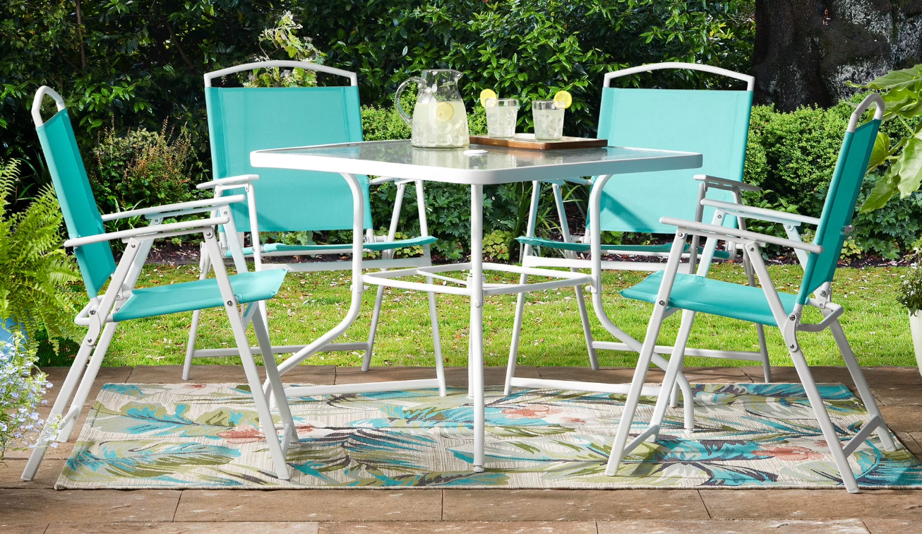 5-Piece Mainstays Albany Lane Steel Outdoor Patio Dining Set Walmart