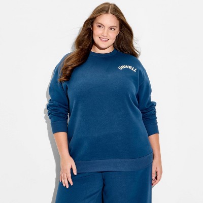 Women's Unwell Good Company Graphic Pullover Sweatshirt - Blue 2X
