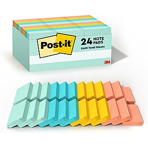 24-Ct 100-Sheet Post-it Notes (1-3/8" x 1-7/8") $7.35