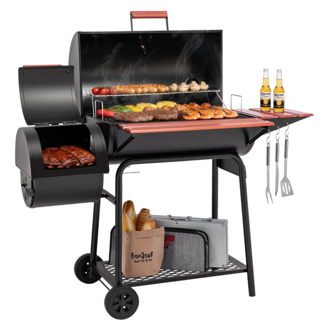 Barrel Charcoal Grill + Smoker $148