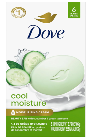 6-Count Dove Beauty Cool Moisture Bar Soaps (3.75 oz each) Amazon