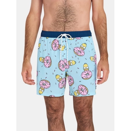 Neff Men's and Big Men's The Simpsons Print Swim Trunks, Sizes S-3XL