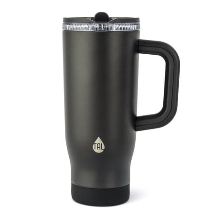 TAL 32oz Stainless Steel Skye Tumbler with Flip-Up Straw, Black