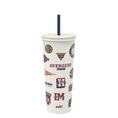Zak Designs Avengers Classic Cleary 24 fl oz Vacuum Straw Tumbler