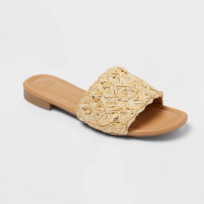 Women’s Jolie Slide Sandals - A New Day™ Natural 8.5
