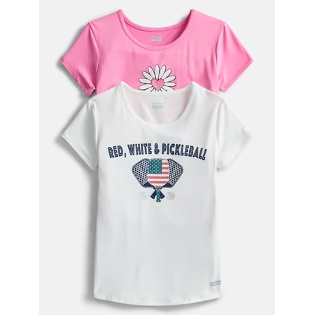 Hind Girls Graphic Tee with Short Sleeves, 2-Pack, Sizes 4-16