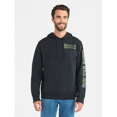 Wicked Men's and Big Men's Front Back Glinda Graphic Hoodie with Long Sleeves, Sizes S-3XL