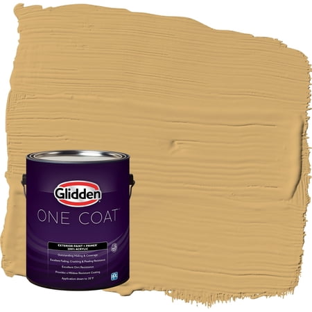 Glidden One Coat More Maple / Yellow Flat Exterior Paint with Primer, 1 Gallon