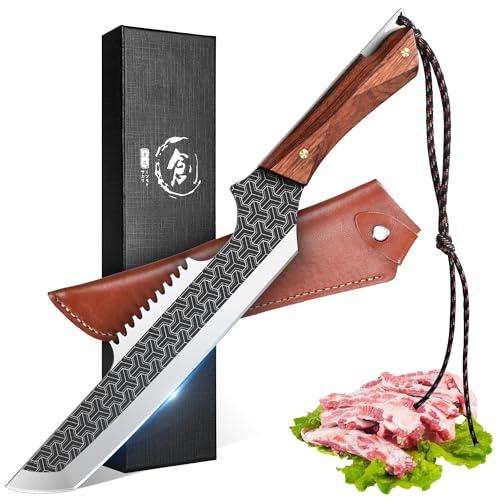 ROCOCO 8.8" Butcher Meat Cleaver Boning Knife w/ Sheath Amazon