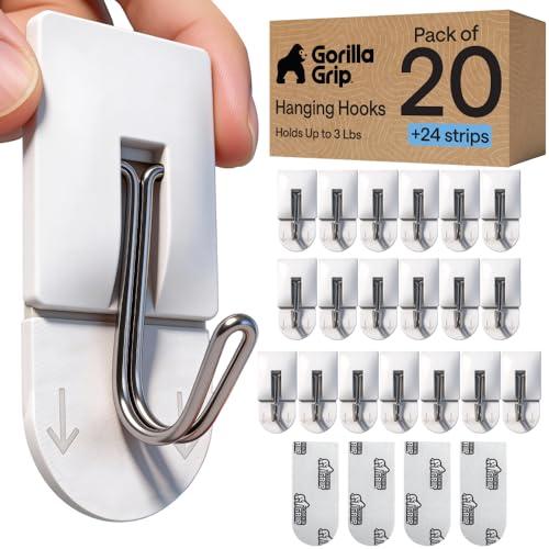 20-Count GORILLA GRIP Adhesive Hooks Amazon