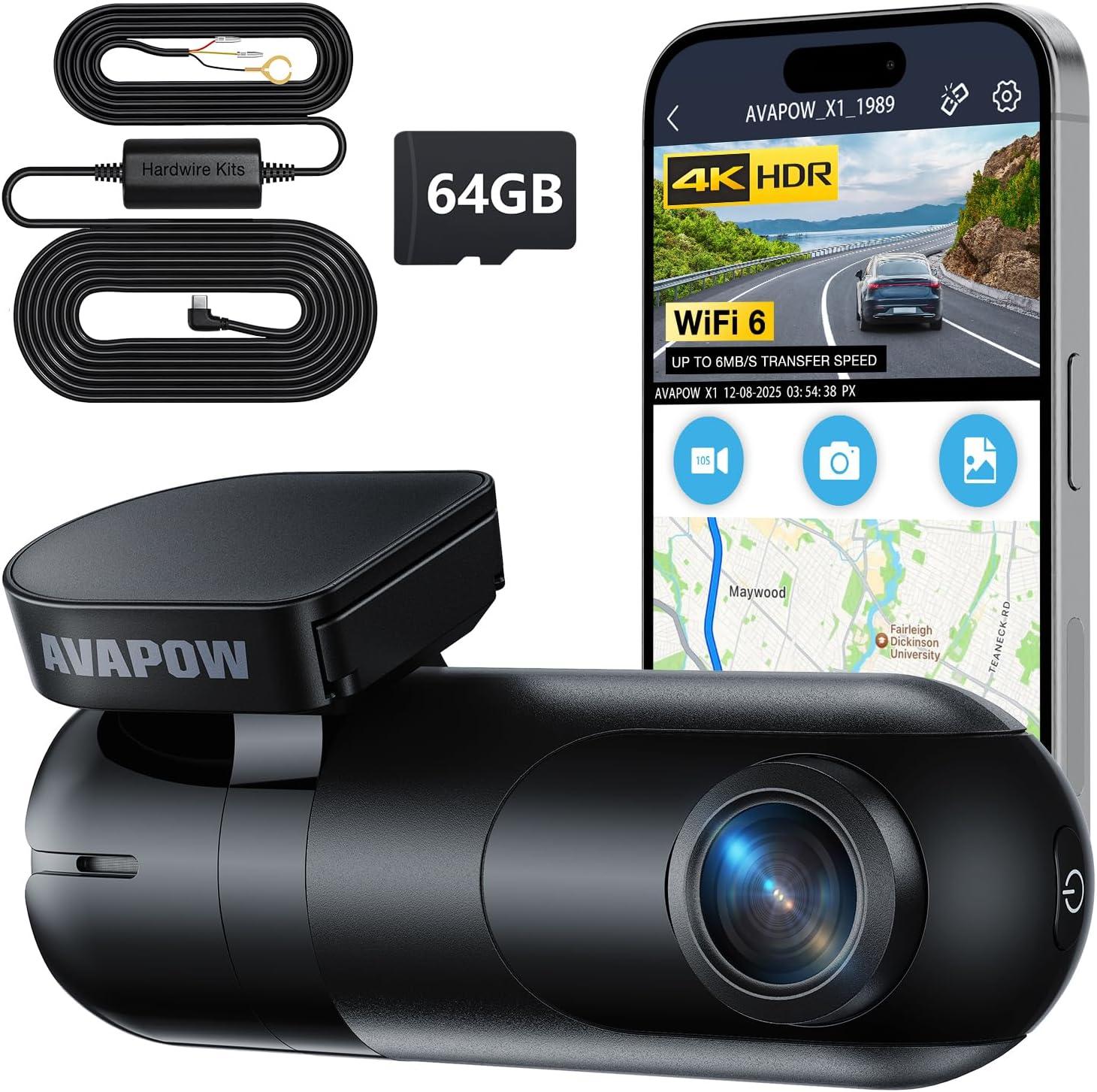 AVAPOW 4K Front Dash Cam w/ WiFi 6 Amazon