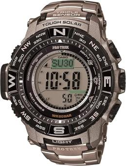 Casio PRW3500 Series Pro Trek Atomic-Solar Titanium Band Watch Amazon
