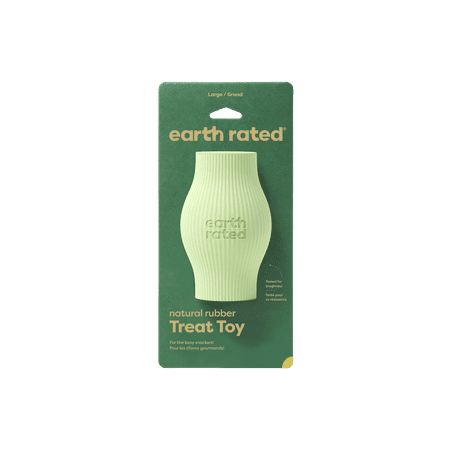 Earth Rated Treat Dispensing Dog Toys, Enrichment Toy for Adult and Puppy Dogs, Slow Feeder, Dishwasher and Freezer-Safe, Natural Rubber, Large, Green
