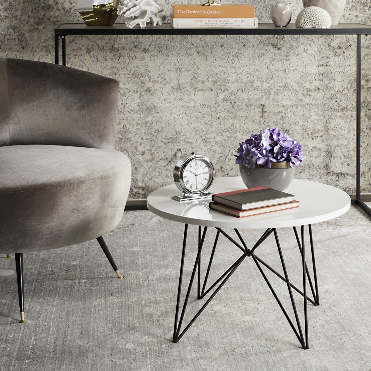 SAFAVIEH Vida Retro Mid-Century Lacquer End Table White