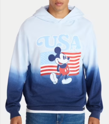 Disney Men's Mickey Mouse America 250 Spirit of 76 USA Graphic Hoodie Walmart