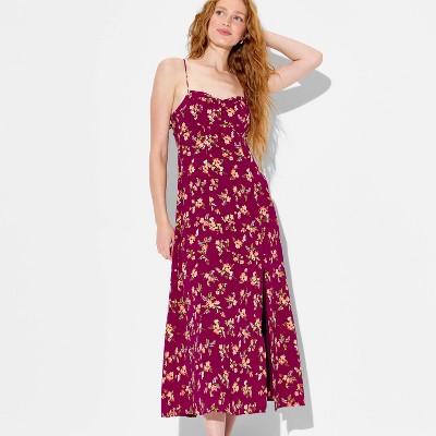 Women's Maxi Slip Dress - Wild Fable™ Burgundy Floral XS