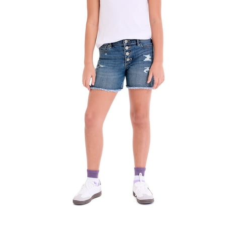Jordache Girls Exposed Button Midi Short, Sizes 5-18