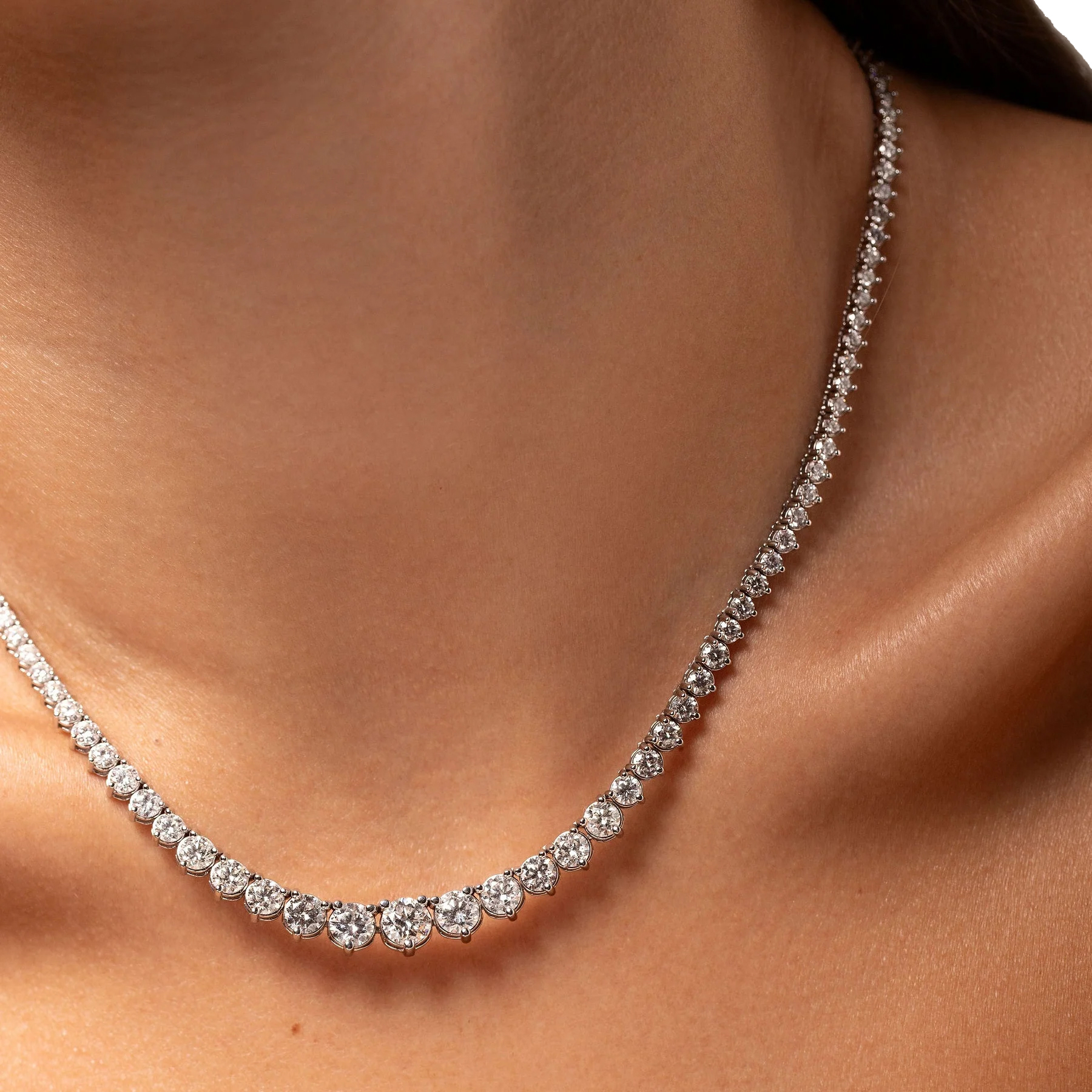 20ct Created White Sapphire Necklace $58