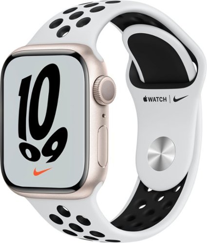 Refurbished Apple Watch Nike Series 7 (GPS) 41mm Starlight Aluminum Case with Pure Platinum/Black Nike Sport Band - Starlight - (2021)