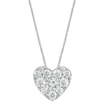 Unique Moments 1/2 Ct Round Lab Grown Diamond Heart Pendant in Silver for Women (J-SI-I1)