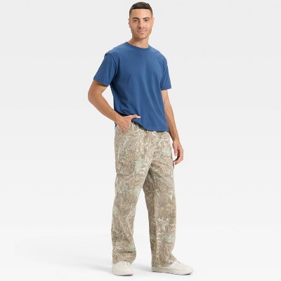 Men's Camo Print Baggy Utility Pants - Original Use™ Green L